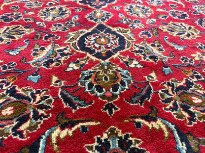 Tapete vintage nó à mão estilo Kashan – 312 × 202 cm