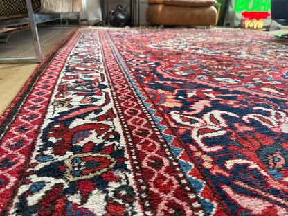 Vintage handgeknoopt Oosters tapijt met medaillon – ca. 318 × 226 cm