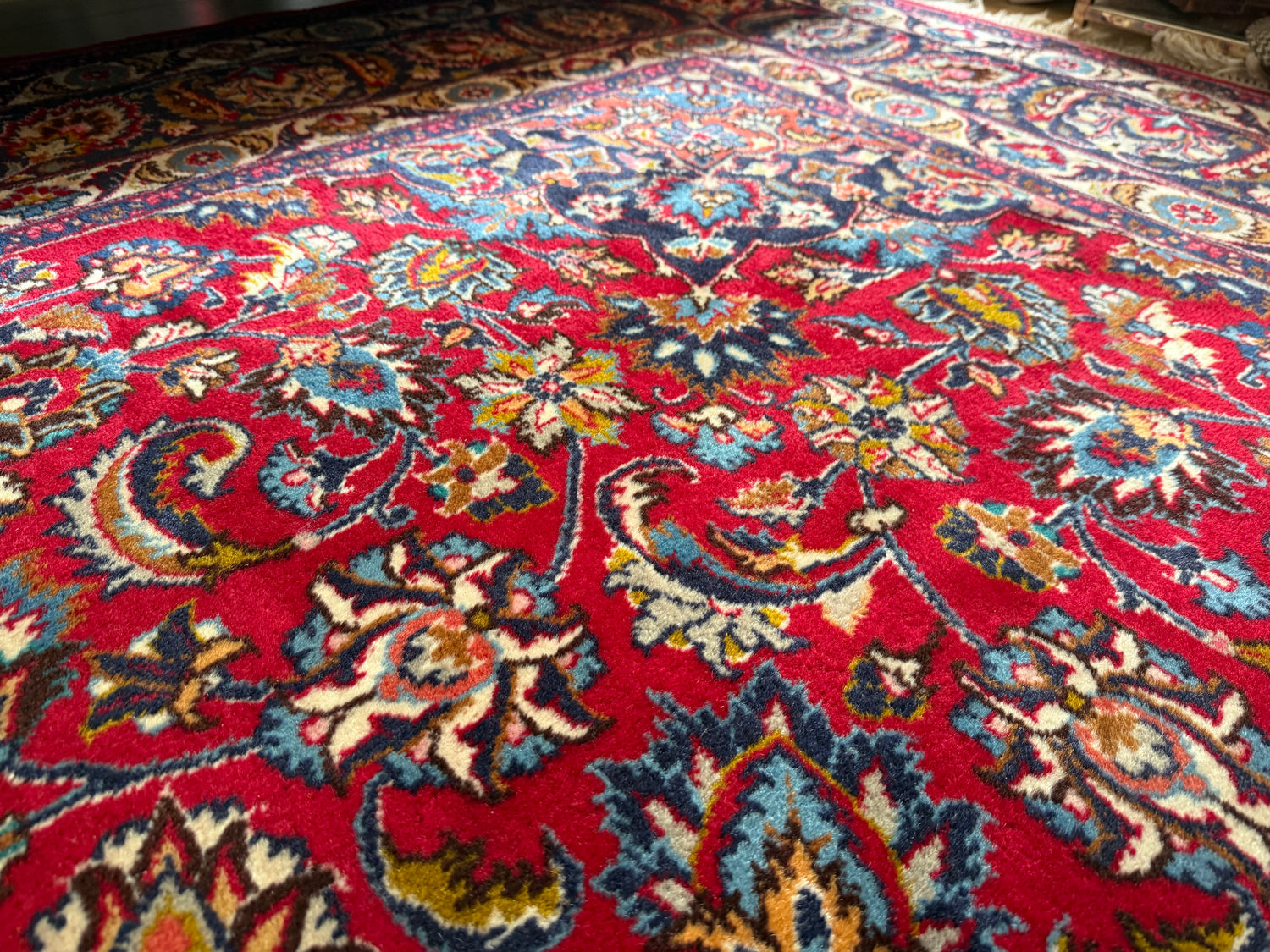 Großer Vintage-Perser-Medaillonteppich – 300 × 290 cm