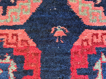 Handgeknoopt vintage tapijt – Zuid-Kaukasus (Karabagh / Kazak-stijl) – ca. 125 × 194 cm