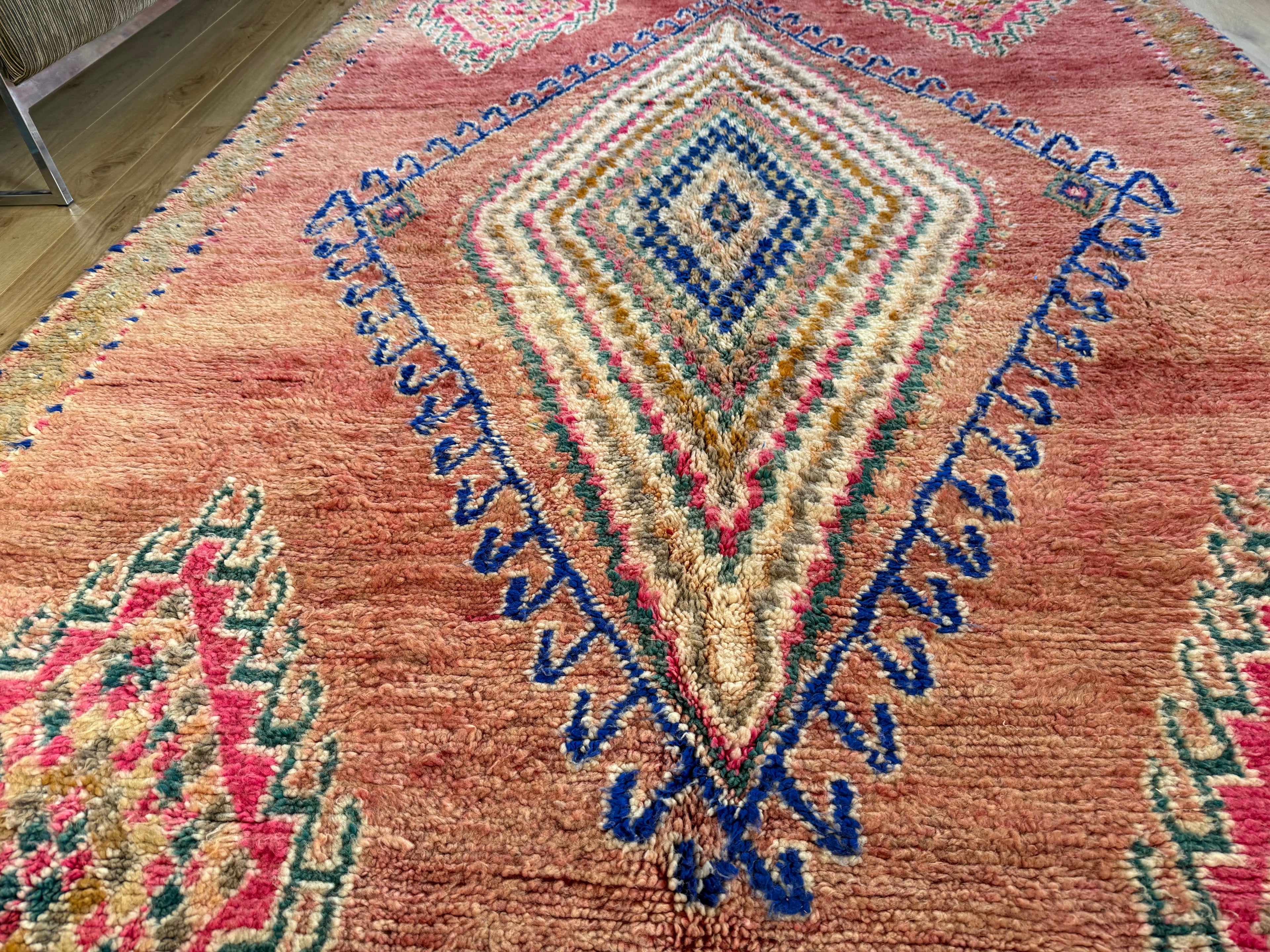 Handgeknoopt vintage Marokkaans tapijt – ca. 370 × 204 cm