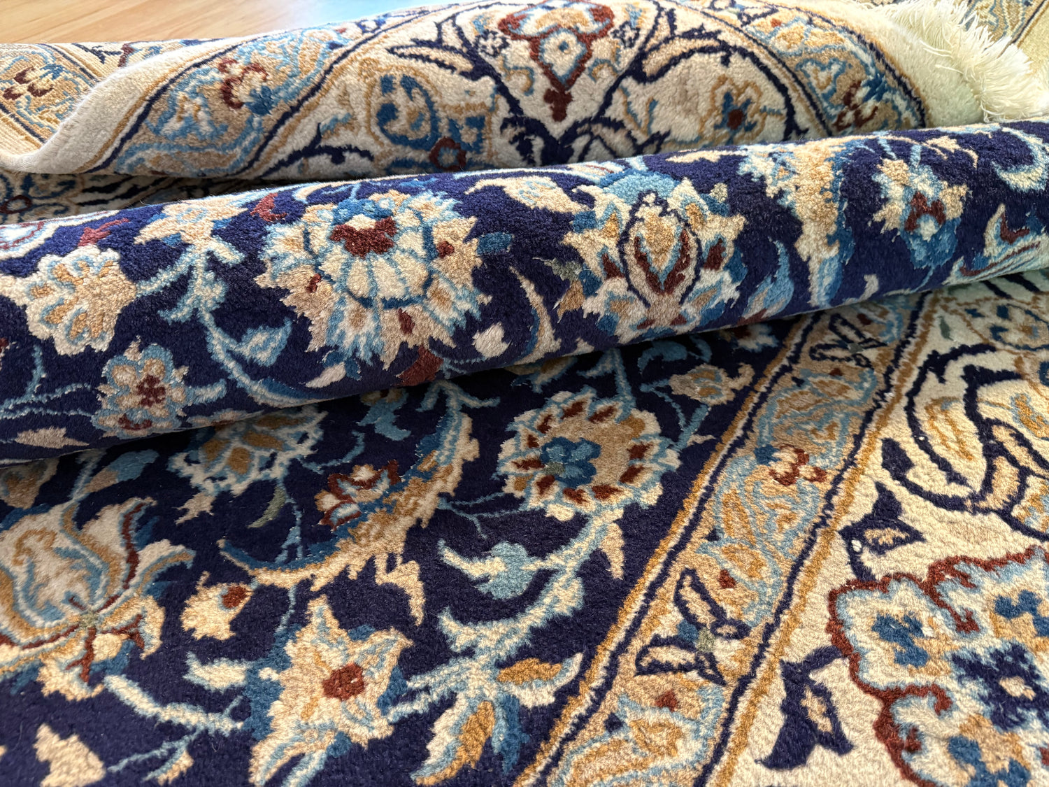 Hand-knotted vintage oriental Nain style carpet – approx. 196 × 300 cm