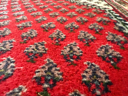 Vintage handgeknoopt vloerkleed – klassiek boteh design – ca. 192 × 125 cm