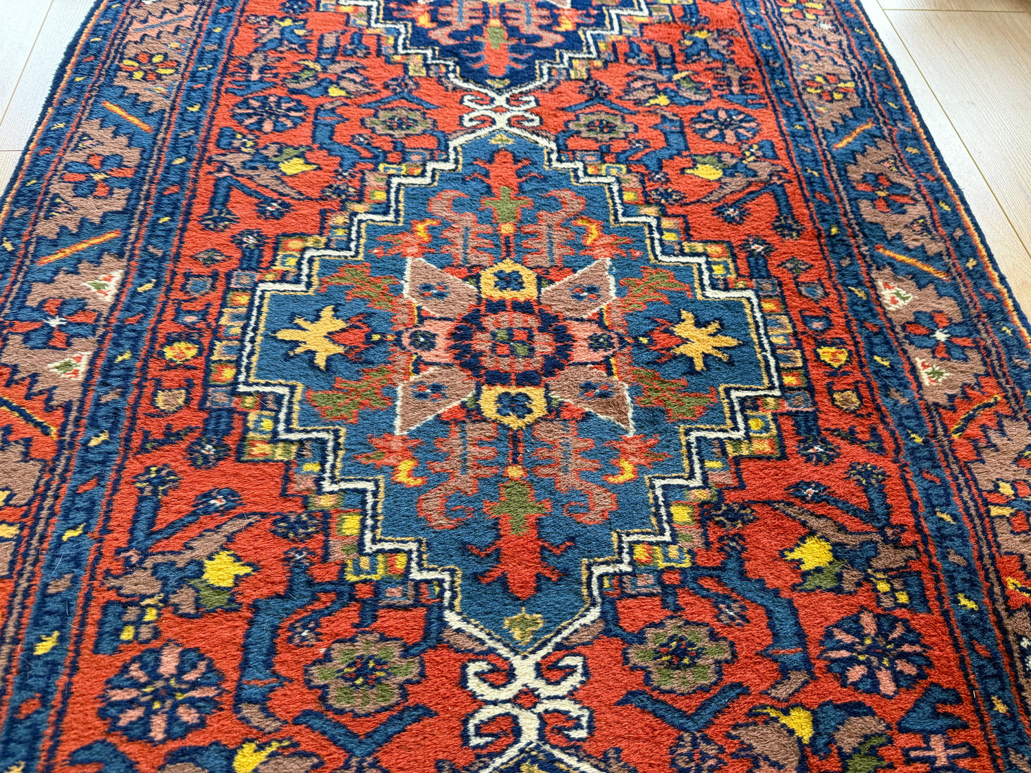 Handgeknoopte wollen loper – ca. 340 × 89 cm