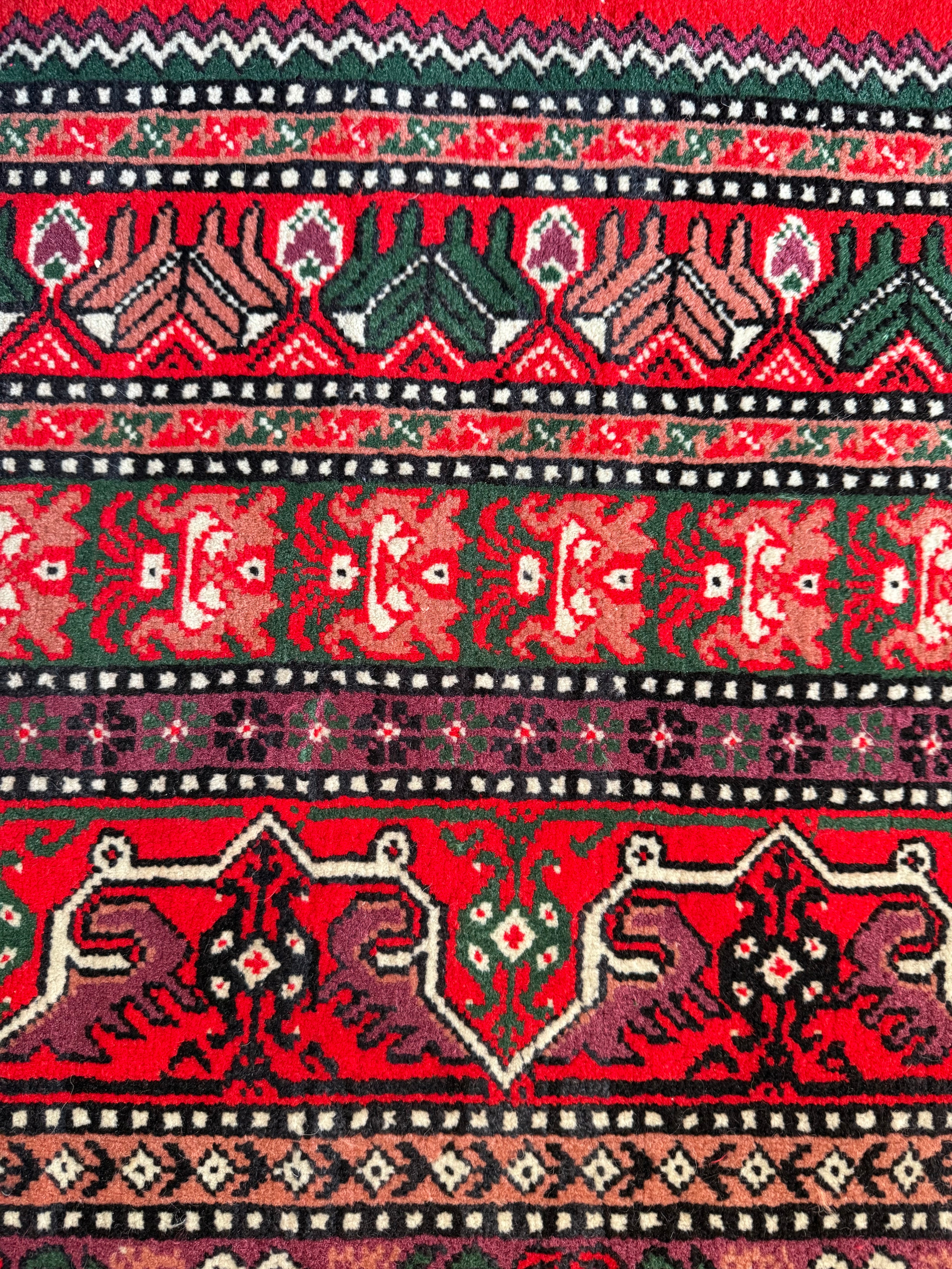 Handgeknoopte oosters vintage tapijt met florale medaillonstructuur – ca. 291 × 202 cm