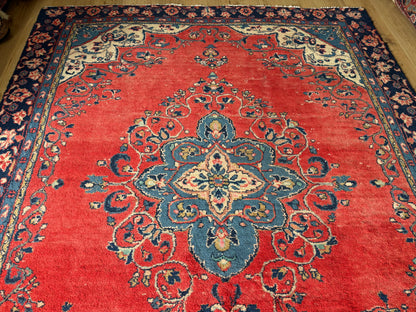 Handgeknoopt vintage Oosters Tapijt Kashan stijl – ca. 213 × 292 cm