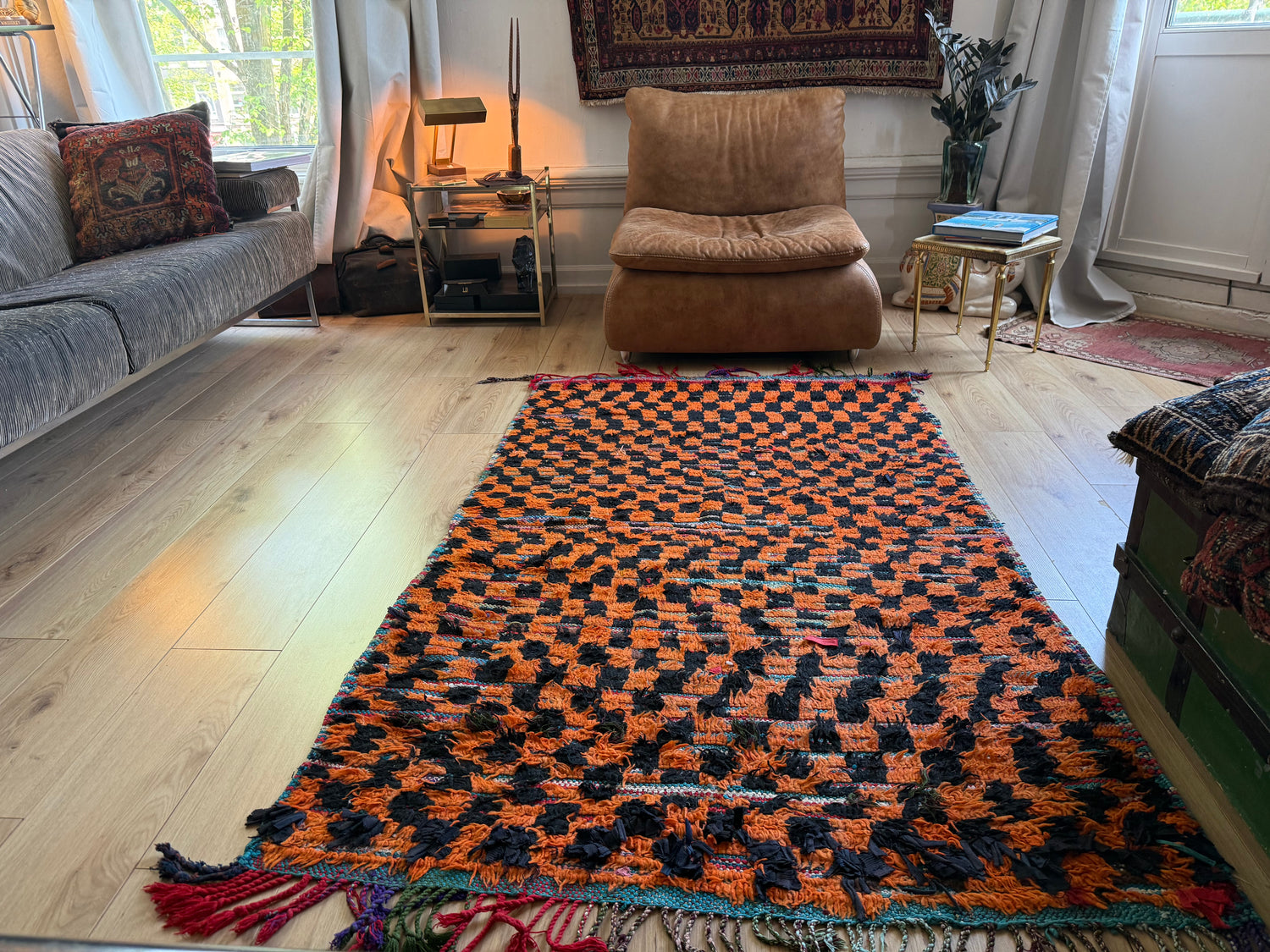 Vintage Boucherouite Rug – 211 × 120 cm