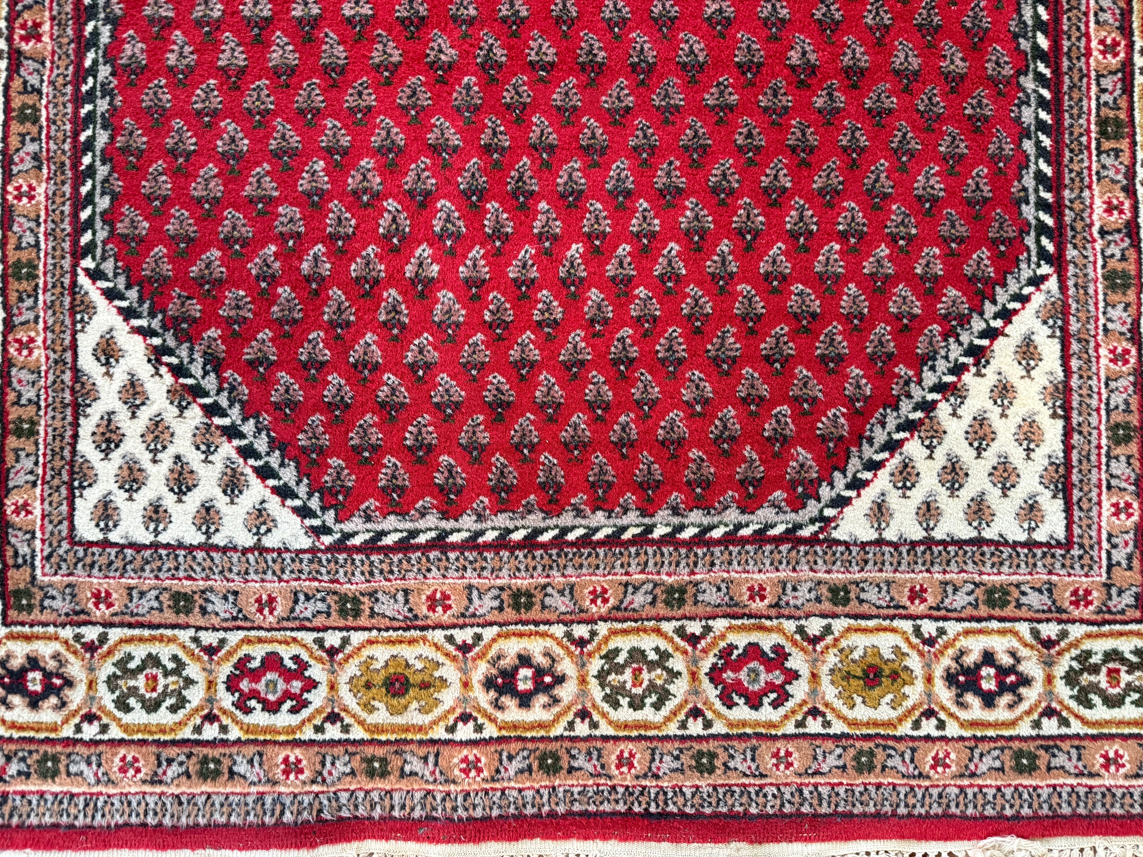 Vintage handgeknoopt vloerkleed – klassiek boteh design – ca. 192 × 125 cm