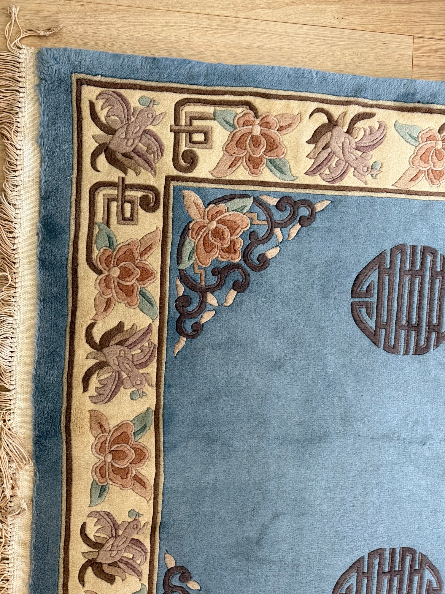 vintage Chinees Deco-tapijt – ca. 155 × 248 cm