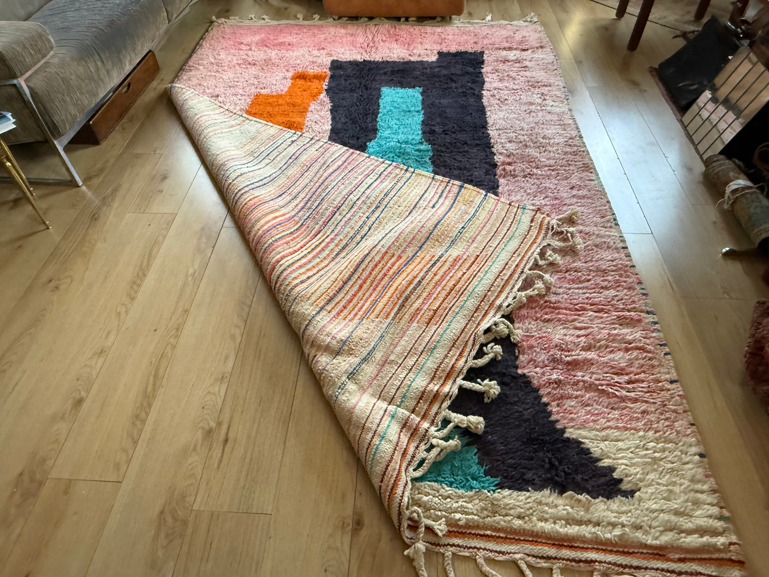 Tapete Vintage de Design Pós-Moderno – Feito à Mão no Marrocos – 320 × 201 cm