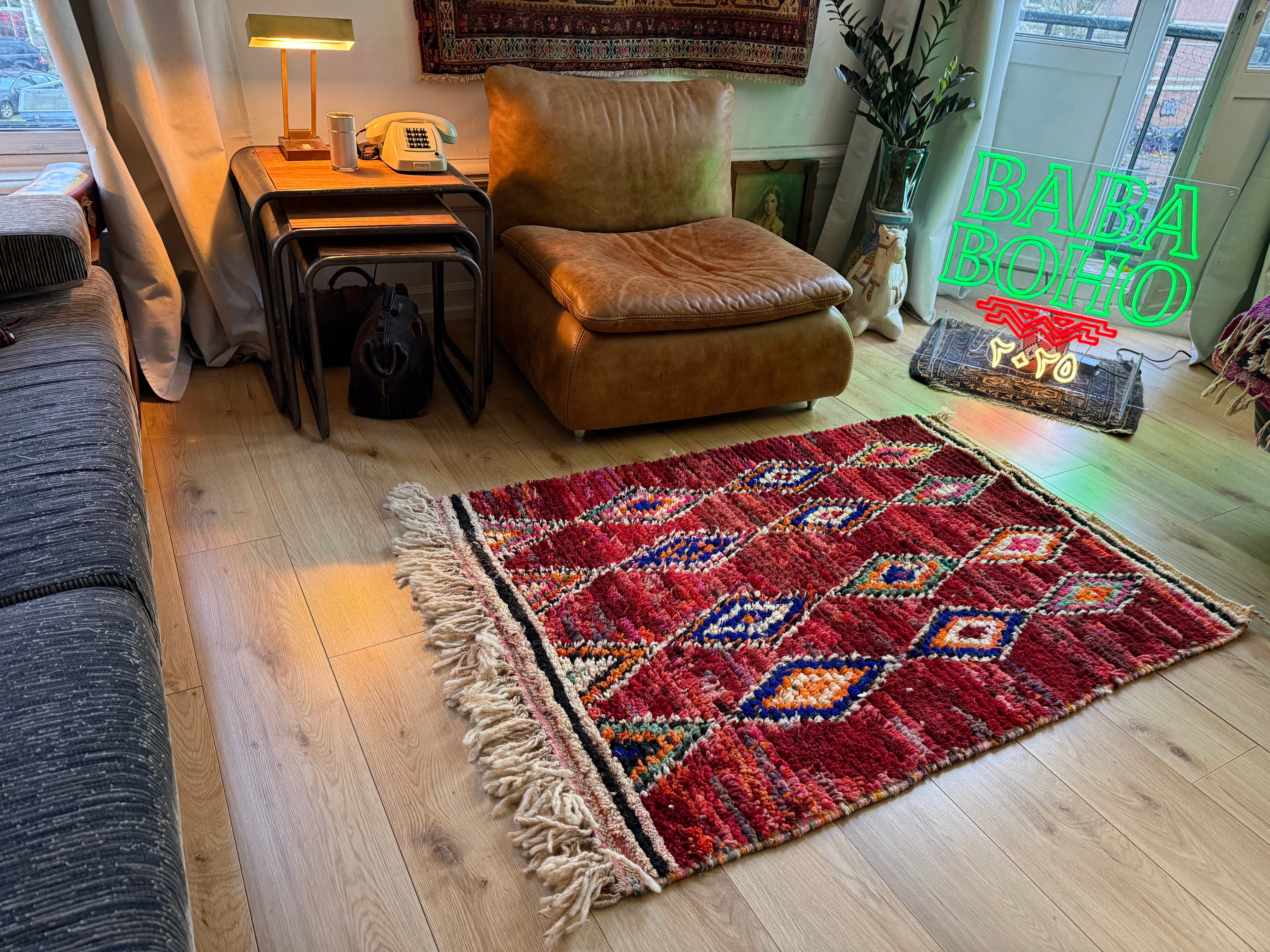 Warm vintage Berber tapijt – 154 × 102 cm