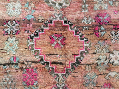 Vintage handgeknoopt tapijt – warm pastel &amp; roze – ca. 303 × 182 cm