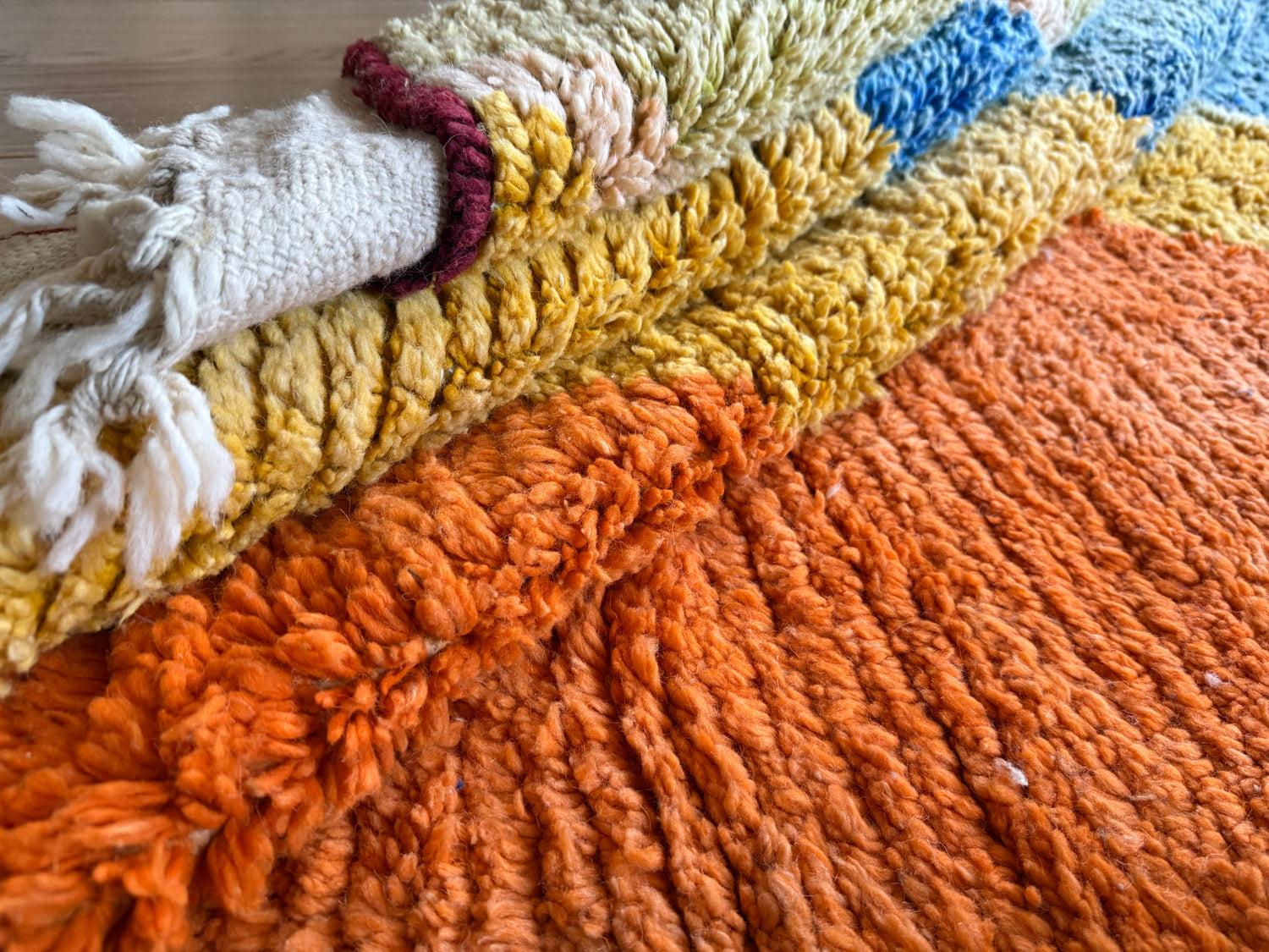 Tapete vintage de design marroquino – 317 × 197 cm – shag abstrato