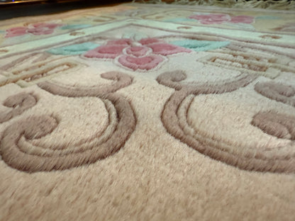 Vintage Deco-stijl wollen tapijt – ca. 330 × 215 cm