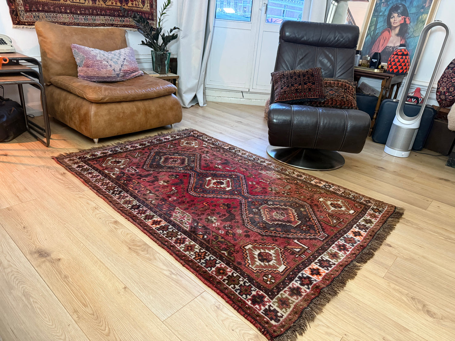 Handgeknoopt vintage oosters tapijt – 182 × 120 cm