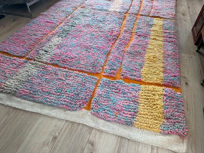 Handgeknoopt Marokkaans Boucherouite tapijt – 304 × 193 cm