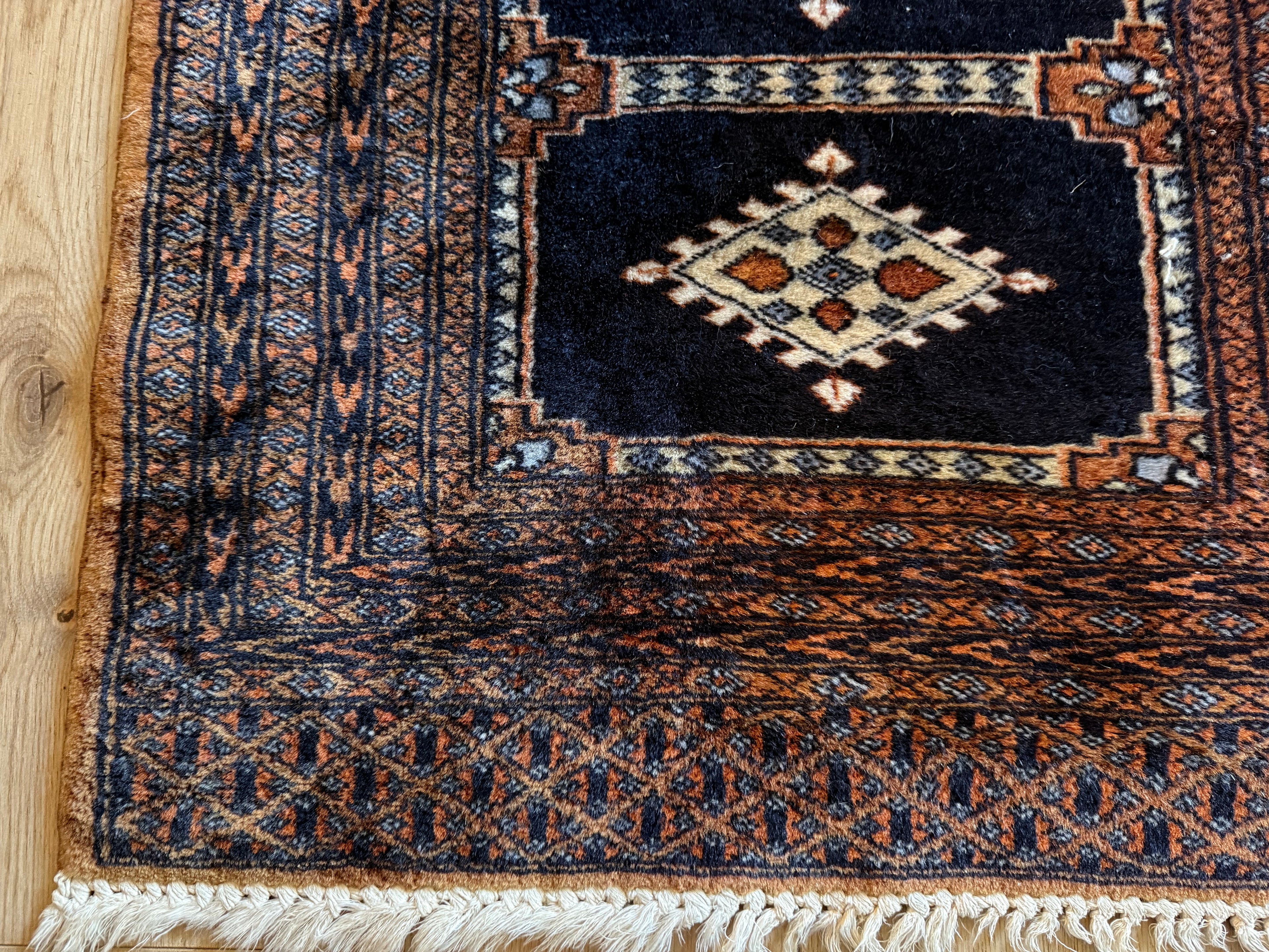 Handgeknoopte vintage loper – Baluchi stijl – ca. 280 × 75 cm
