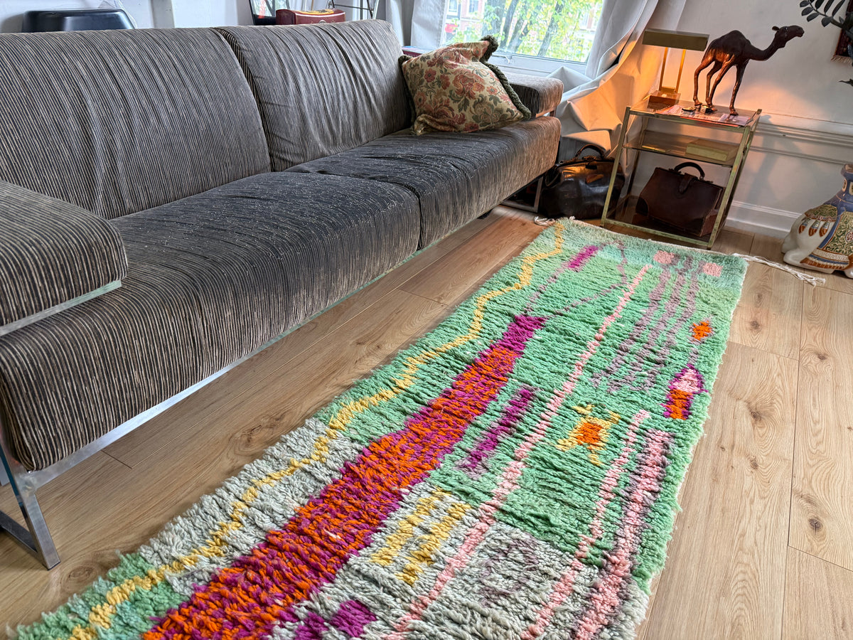 Marokkaanse loper met abstract patroon – 314 × 76 cm