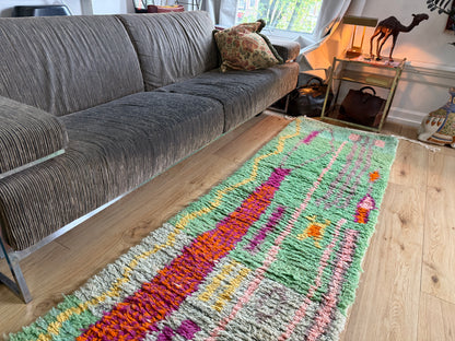 Marokkaanse loper met abstract patroon – 314 × 76 cm