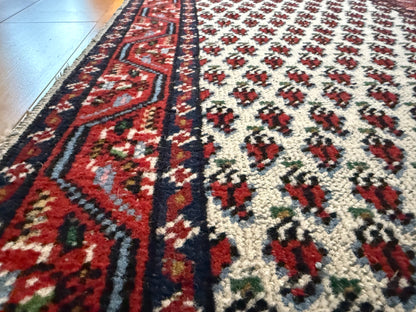 Vintage handgeknoopte loper – 275 × 75 cm – boteh-patroon