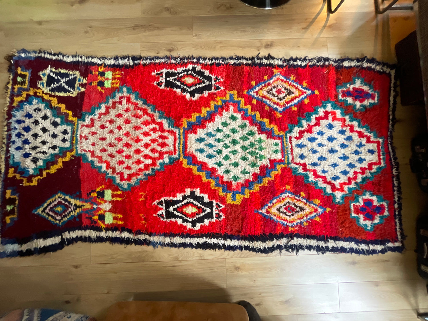 Handgeknoopt vintage Boujad tapijt – Marokkaans – ca. 282 × 145 cm