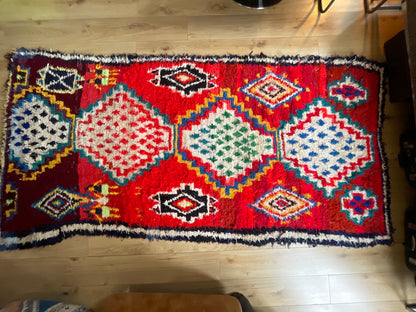 Handgeknoopt vintage Boujad tapijt – Marokkaans – ca. 282 × 145 cm