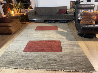 Handgeknoopt Gabbeh-stijl tapijt – ca. 282 × 190 cm
