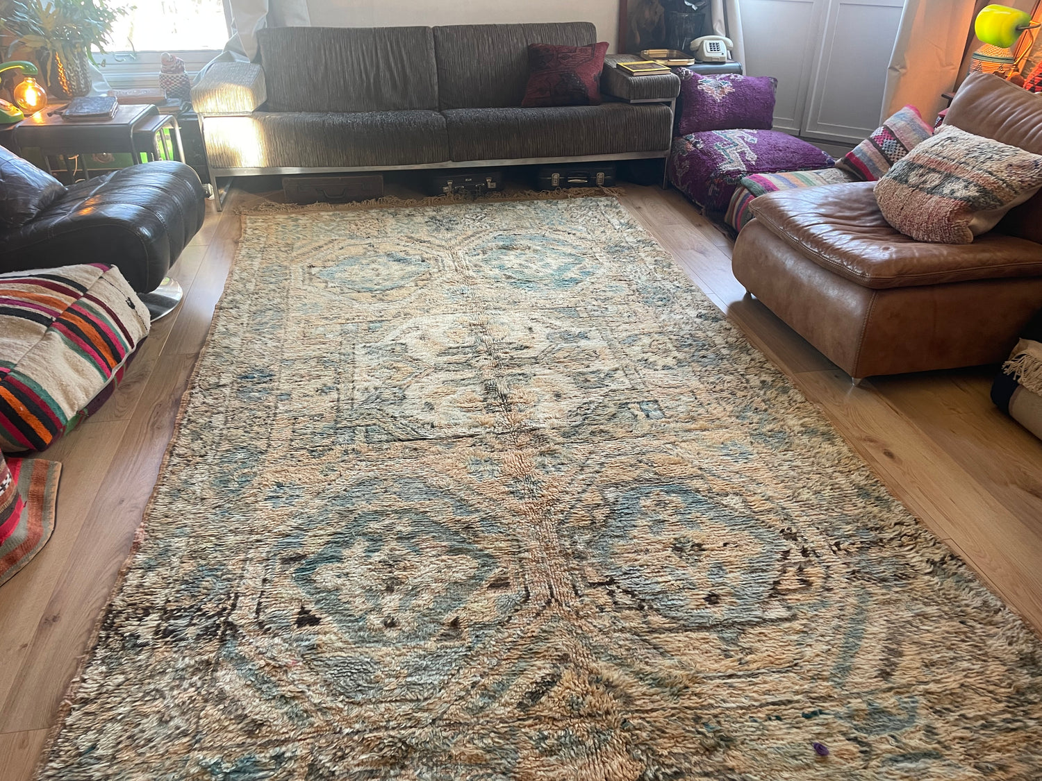 Handgeknoopt vintage tapijt uit Marokko – ca. 340 × 178 cm