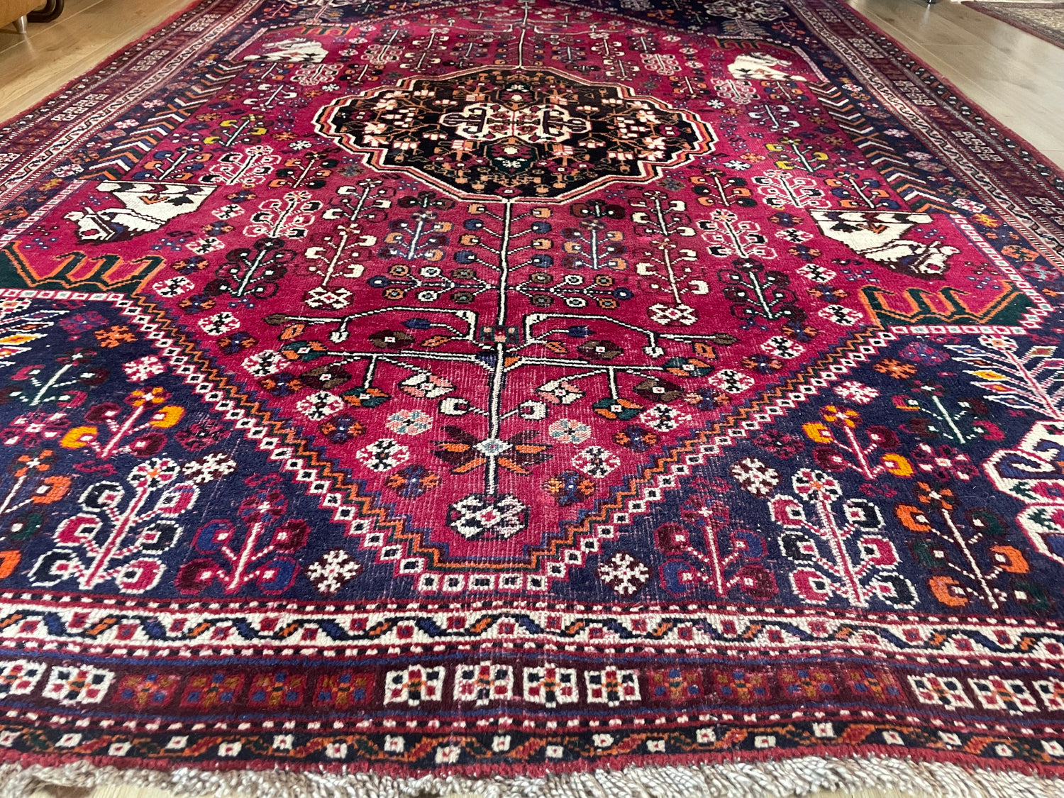 Handgeknoopt Vintage Oosters tapijt – ca. 248 × 182 cm