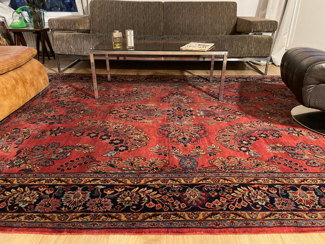 Handgeknoopt Oosterse Sarough tapijt – India – ca. 295 × 202 cm