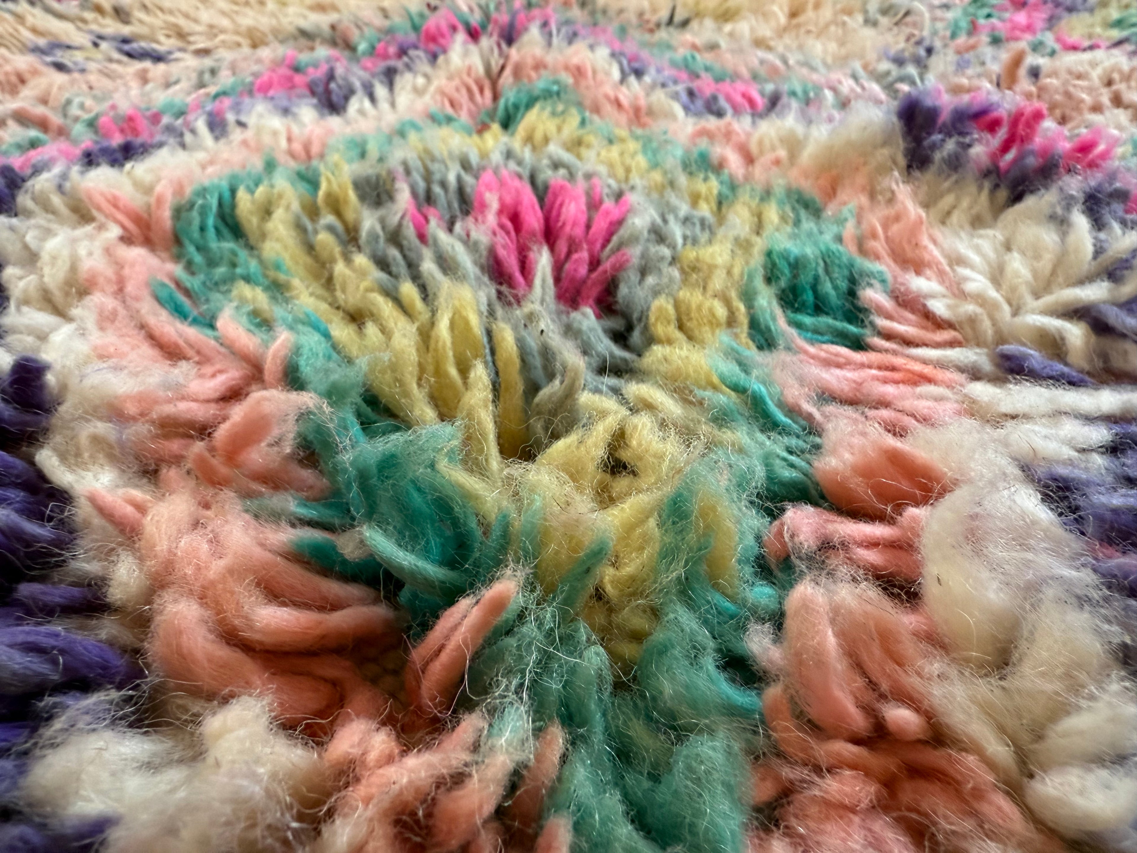 Authentiek handgeknoopt vintage tapijt – kleurrijk boho design – ca. 344 × 174 cm