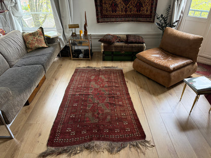 Tapete vintage Baluch – lã nó à mão, c. 1950–1970 (197 × 110 cm)