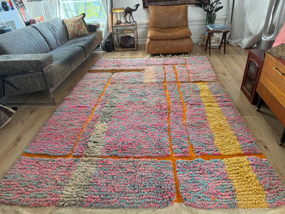 Handgeknoopt Marokkaans Boucherouite tapijt – 304 × 193 cm
