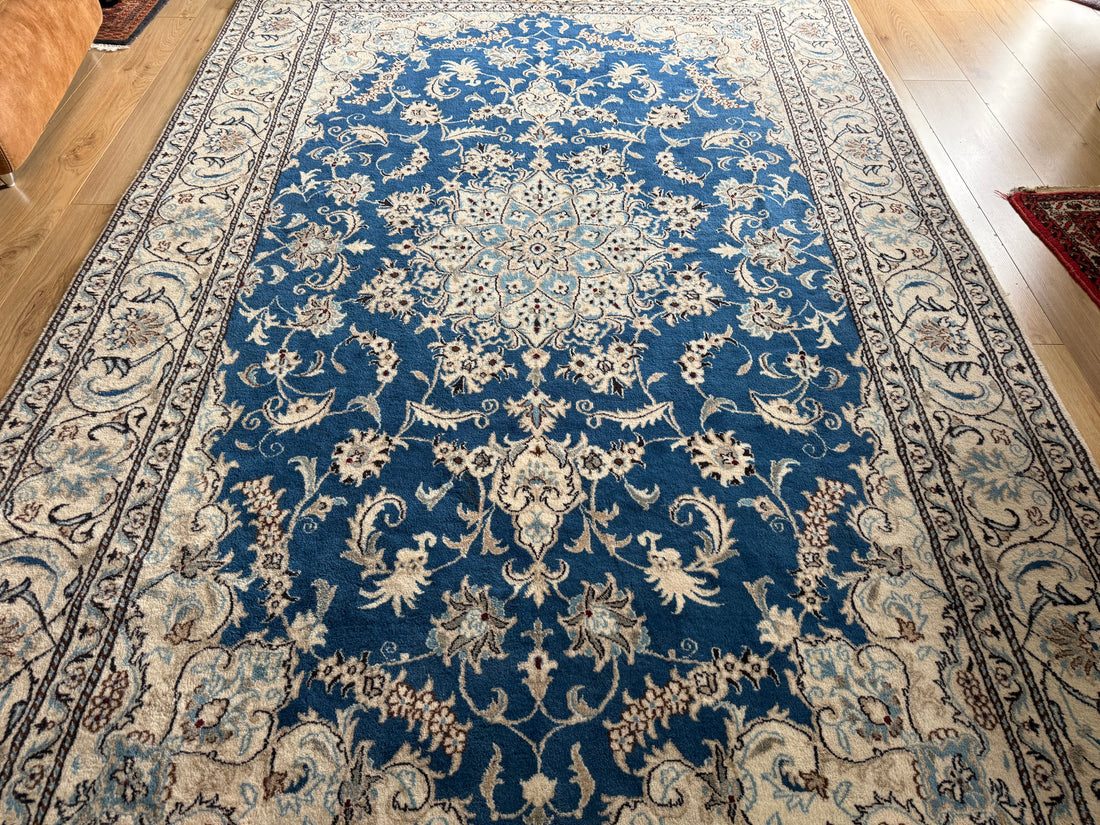 Handgeknoopt vintage oosters tapijt – Nain stijl – ca. 196 × 310 cm