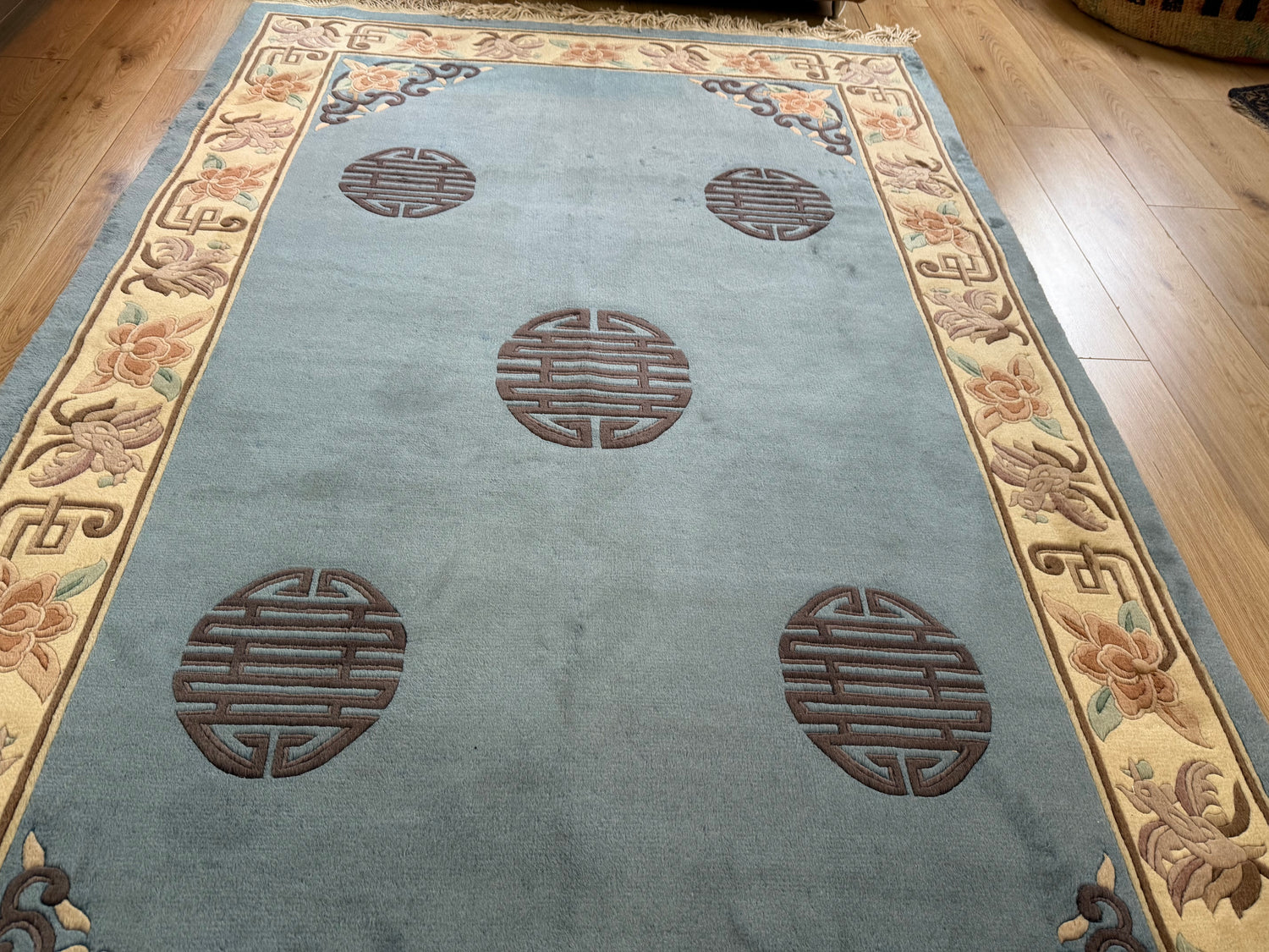 vintage Chinees Deco-tapijt – ca. 155 × 248 cm