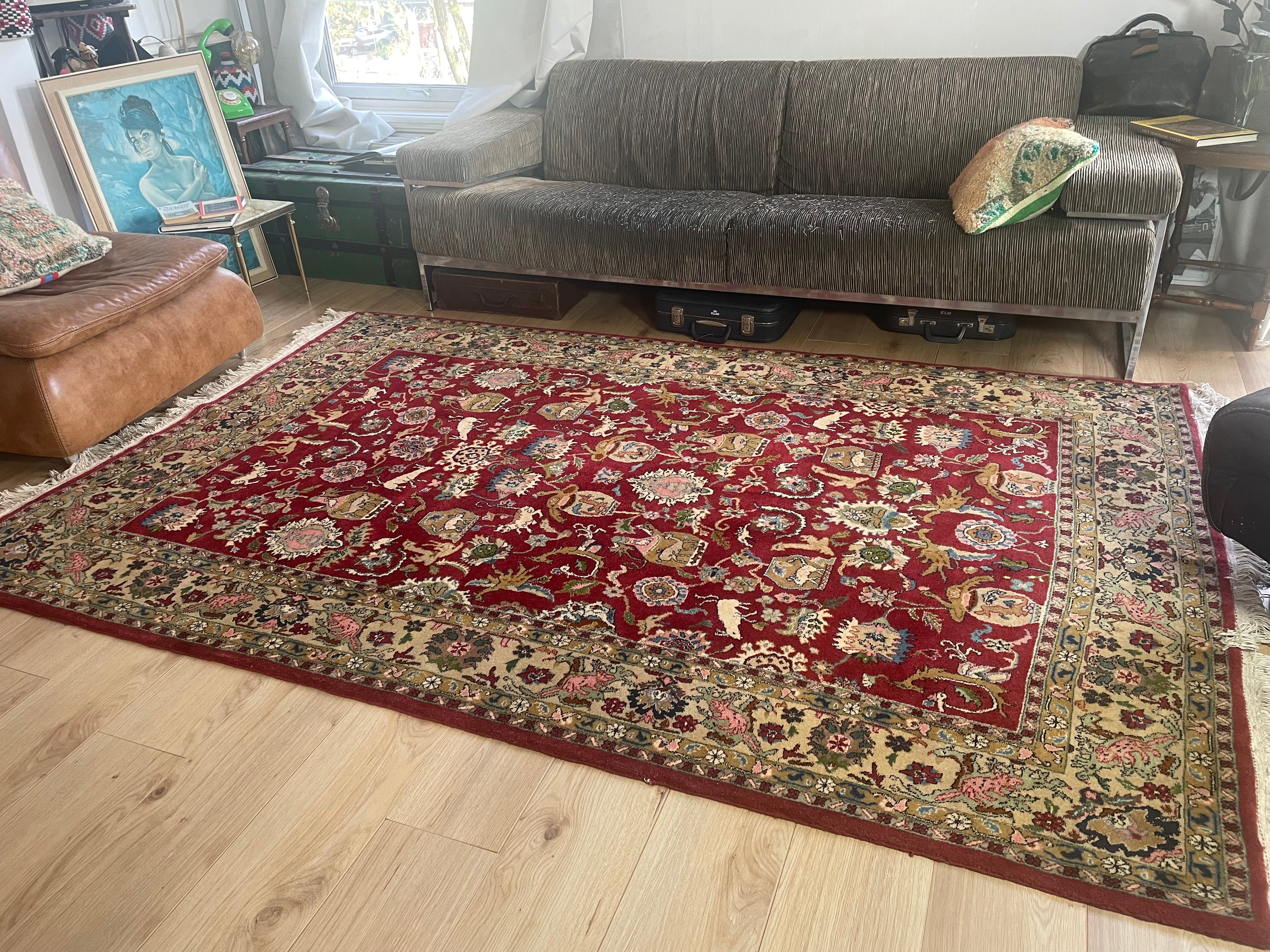 Handgeknoopt vintage Oosters tapijt – ca. 265 × 162 cm