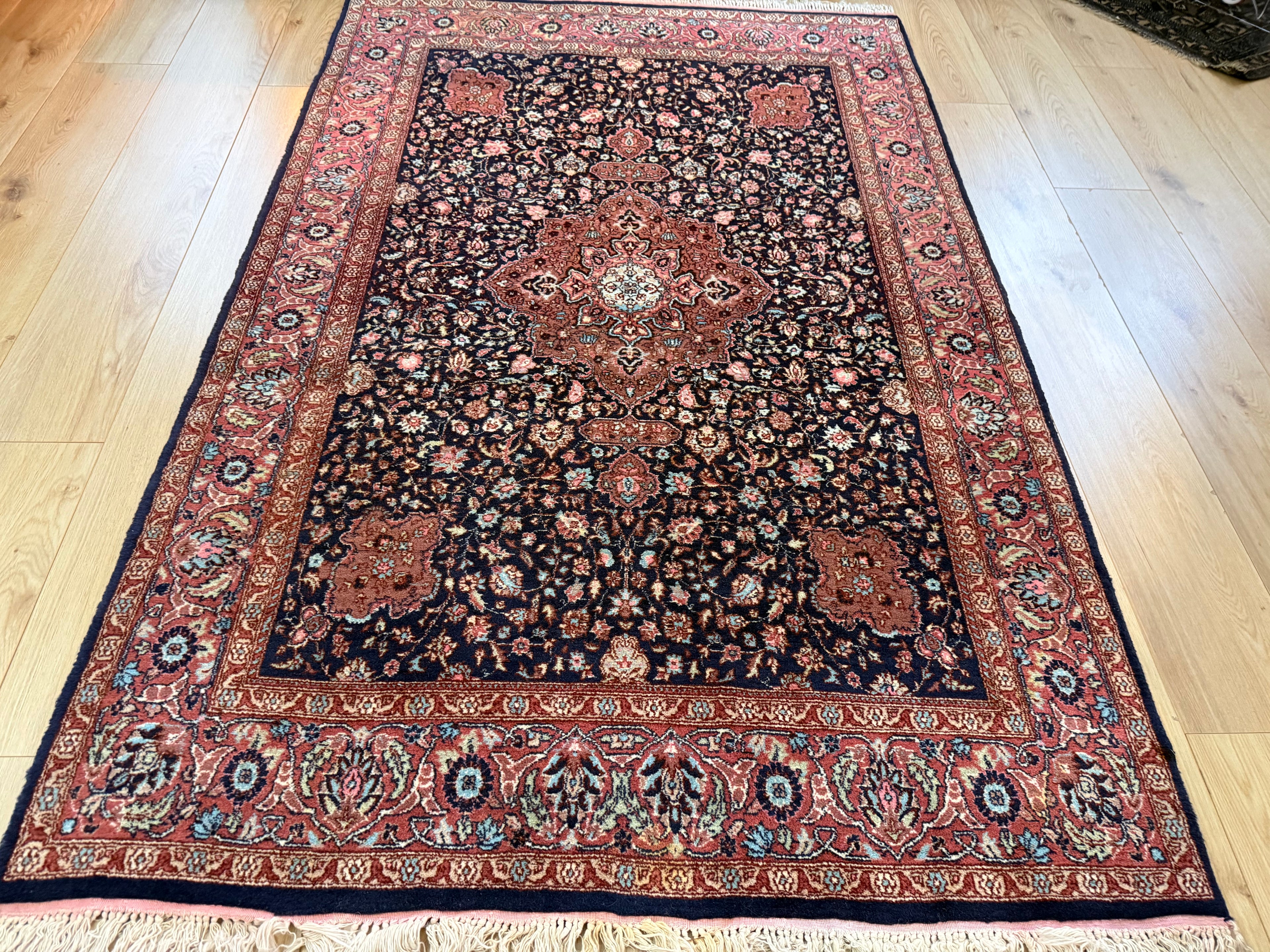 Handgeknoopt vintage Tabriz-stijl tapijt – ca. 208 x 128 cm
