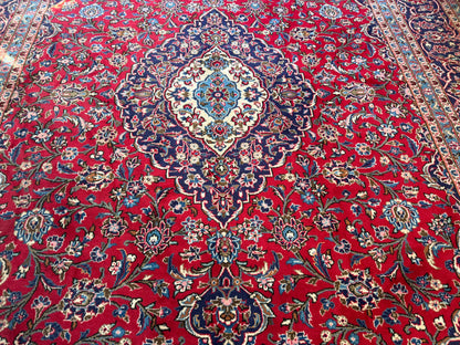 Groot handgeknoopt vintage tapijt – 352 × 247 cm