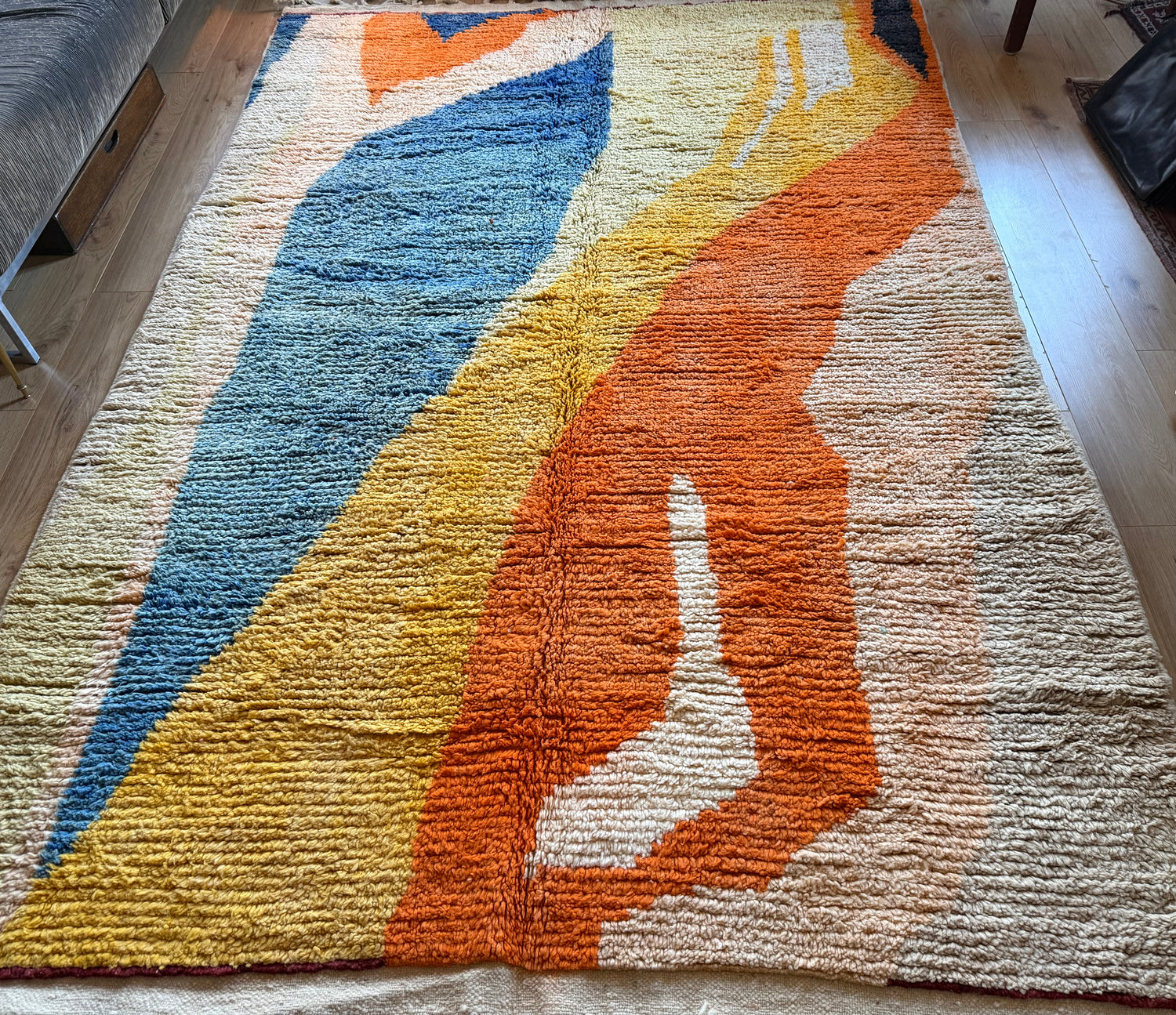 Tapete vintage de design marroquino – 317 × 197 cm – shag abstrato