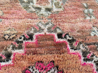 Vintage handgeknoopt tapijt – warm pastel &amp; roze – ca. 303 × 182 cm