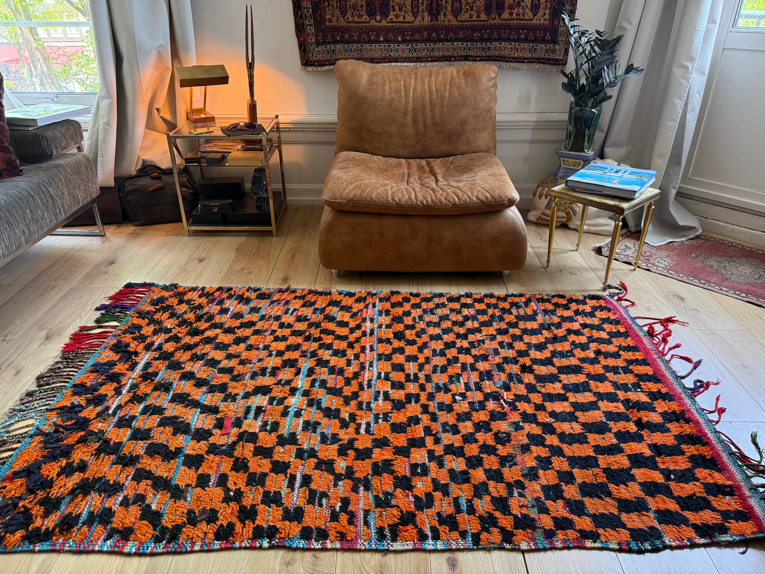 Vintage Boucherouite Rug – 211 × 120 cm