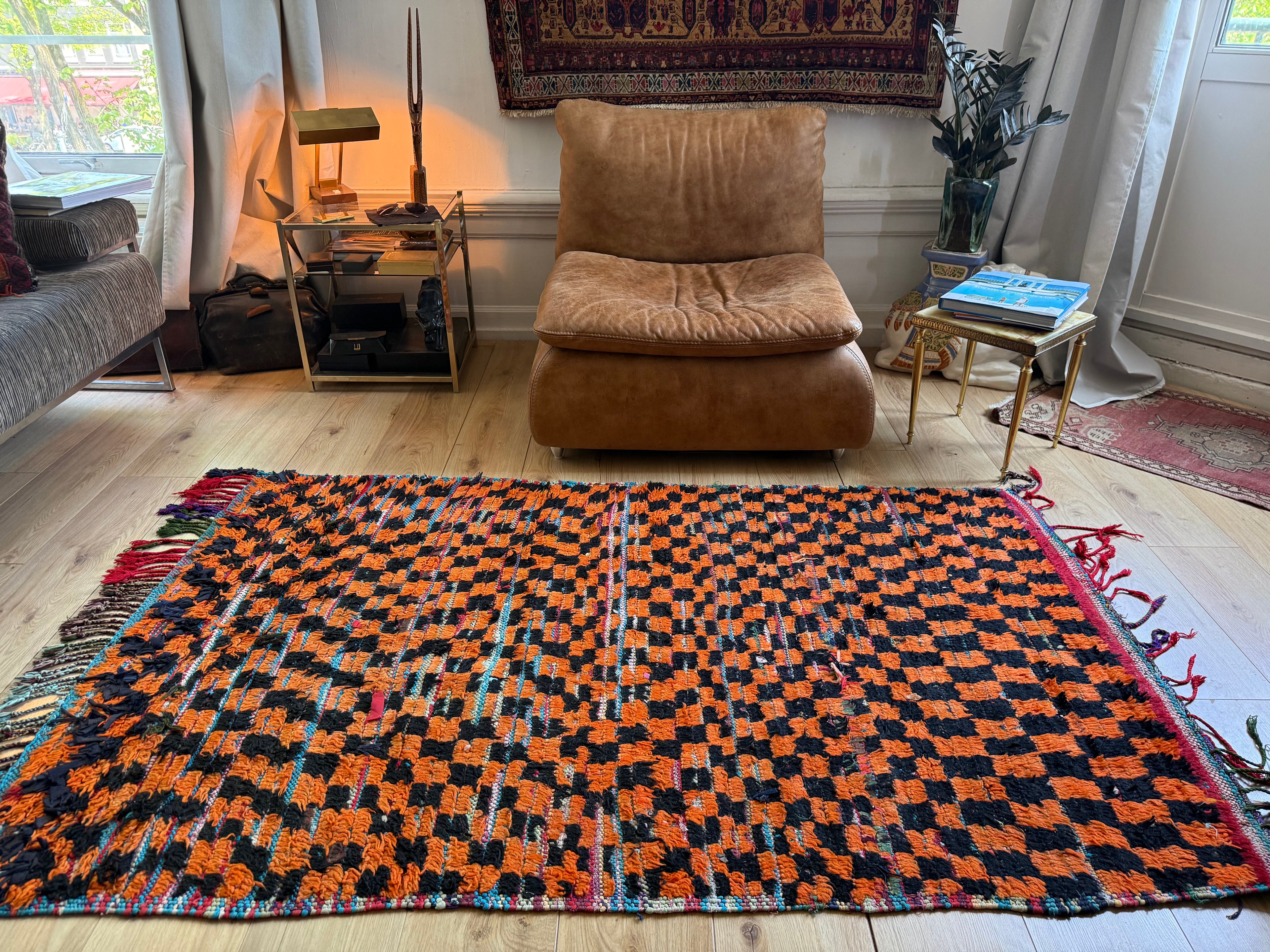 Vintage Boucherouite Rug – 211 × 120 cm