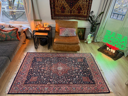 Handgeknoopt vintage Tabriz-stijl tapijt – ca. 208 x 128 cm