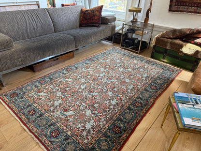 Hand-knotted vintage carpet in Ghom style – 212 × 138 cm