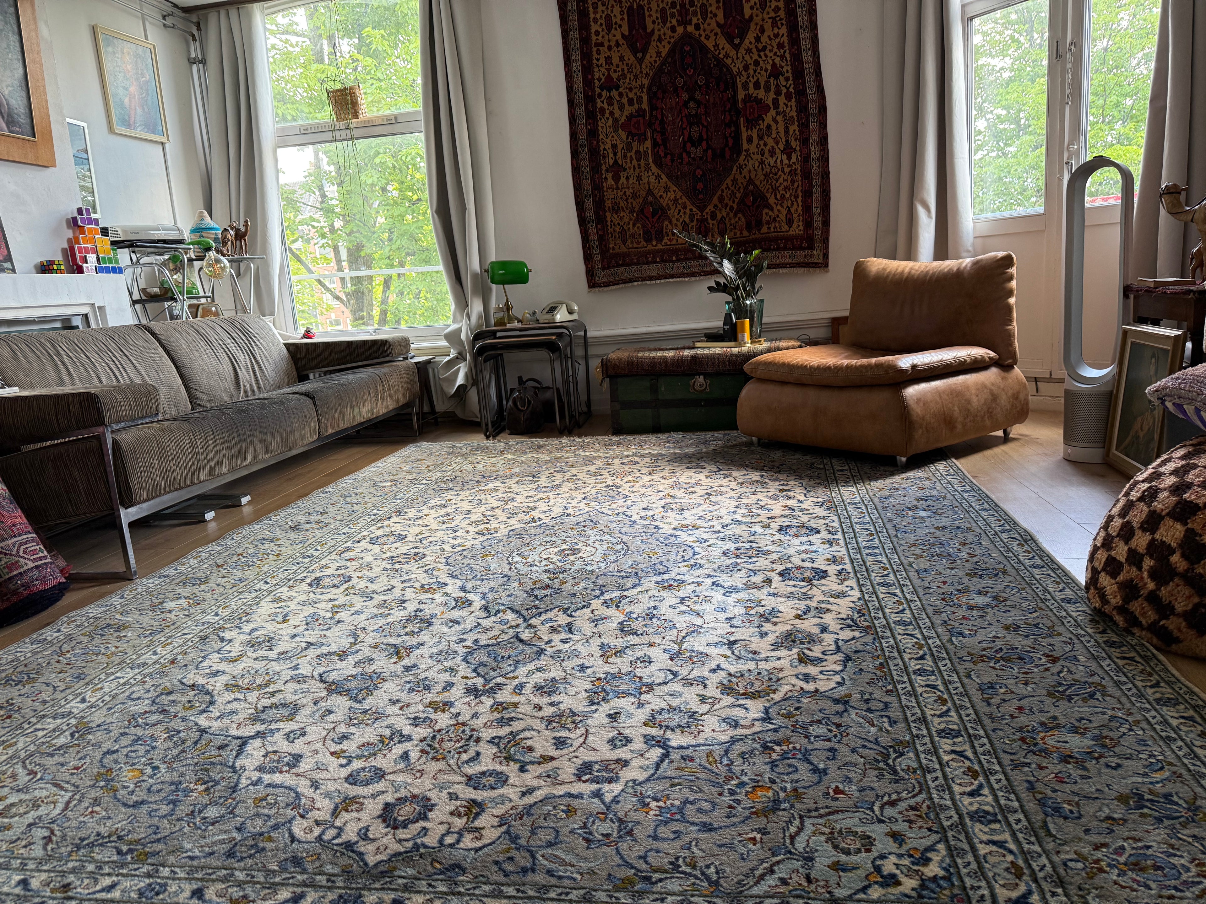Handgeknoopt vintage tapijt – Licht &amp; elegant – ca. 365 × 245 cm