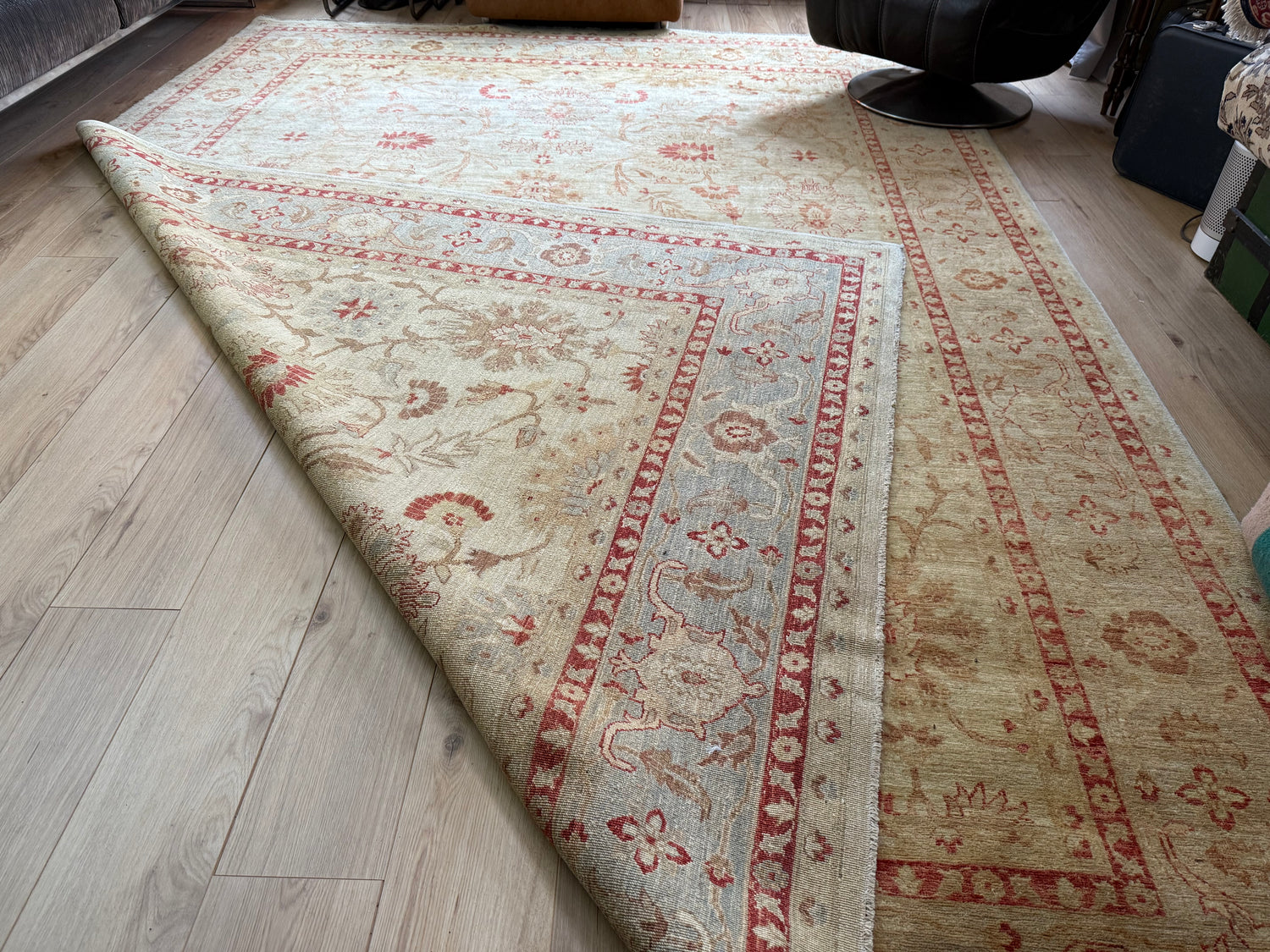 Vintage Handgeknoopt Ziegler tapijt – ca. 378 × 269 cm