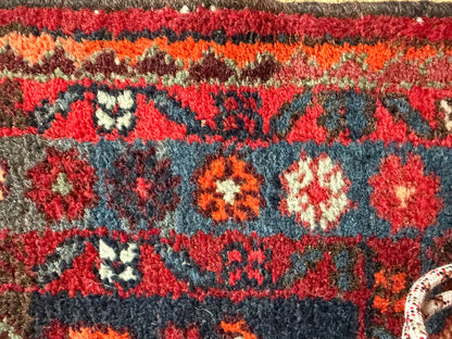 Vintage handgeknoopt wollen tapijt – 197 × 108 cm