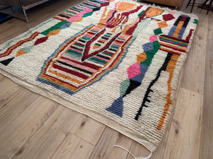 Handgeknoopt Marokkaans Azilal tapijt – 246 × 182 cm