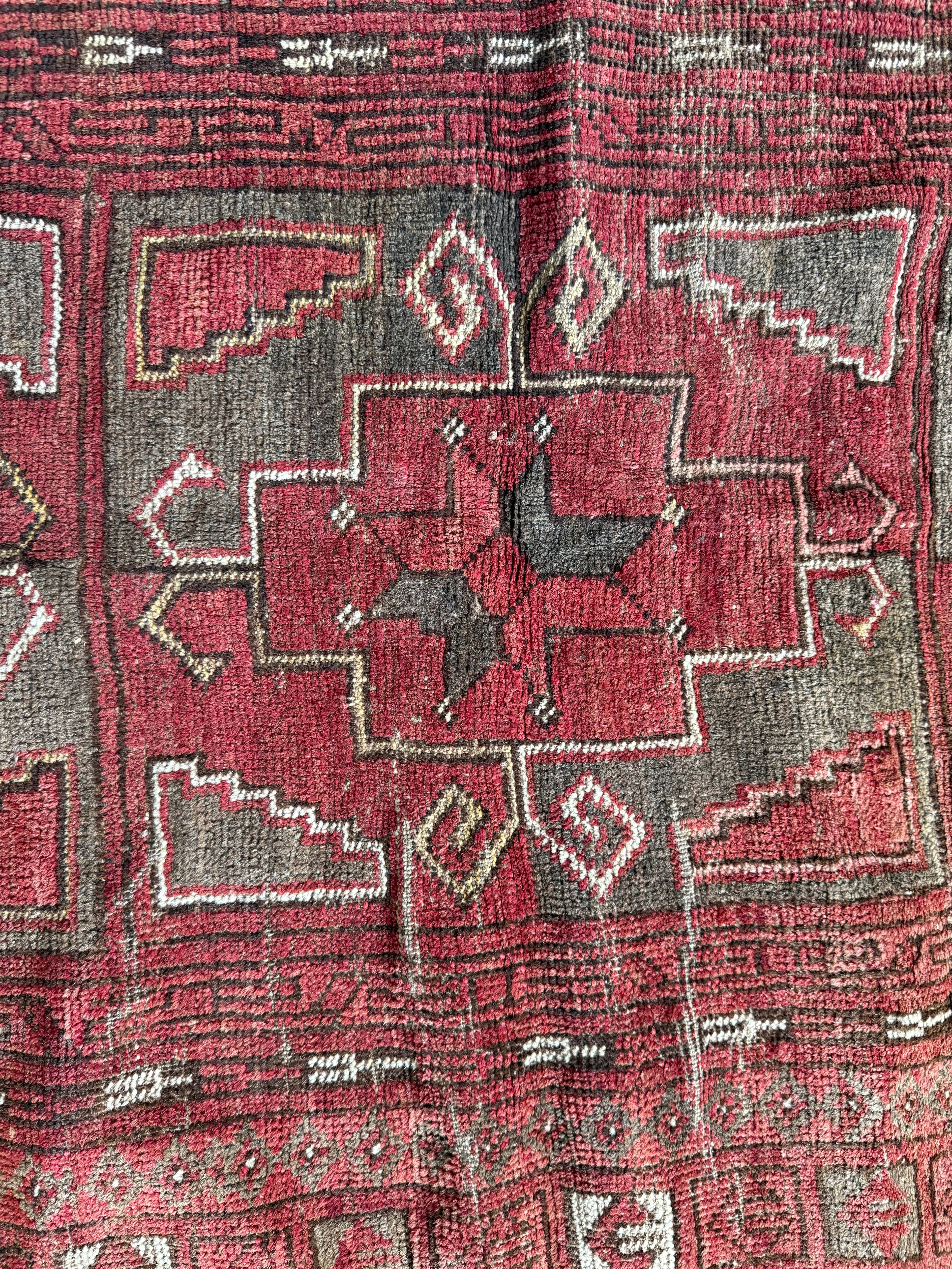 Tapete vintage Baluch – lã nó à mão, c. 1950–1970 (197 × 110 cm)