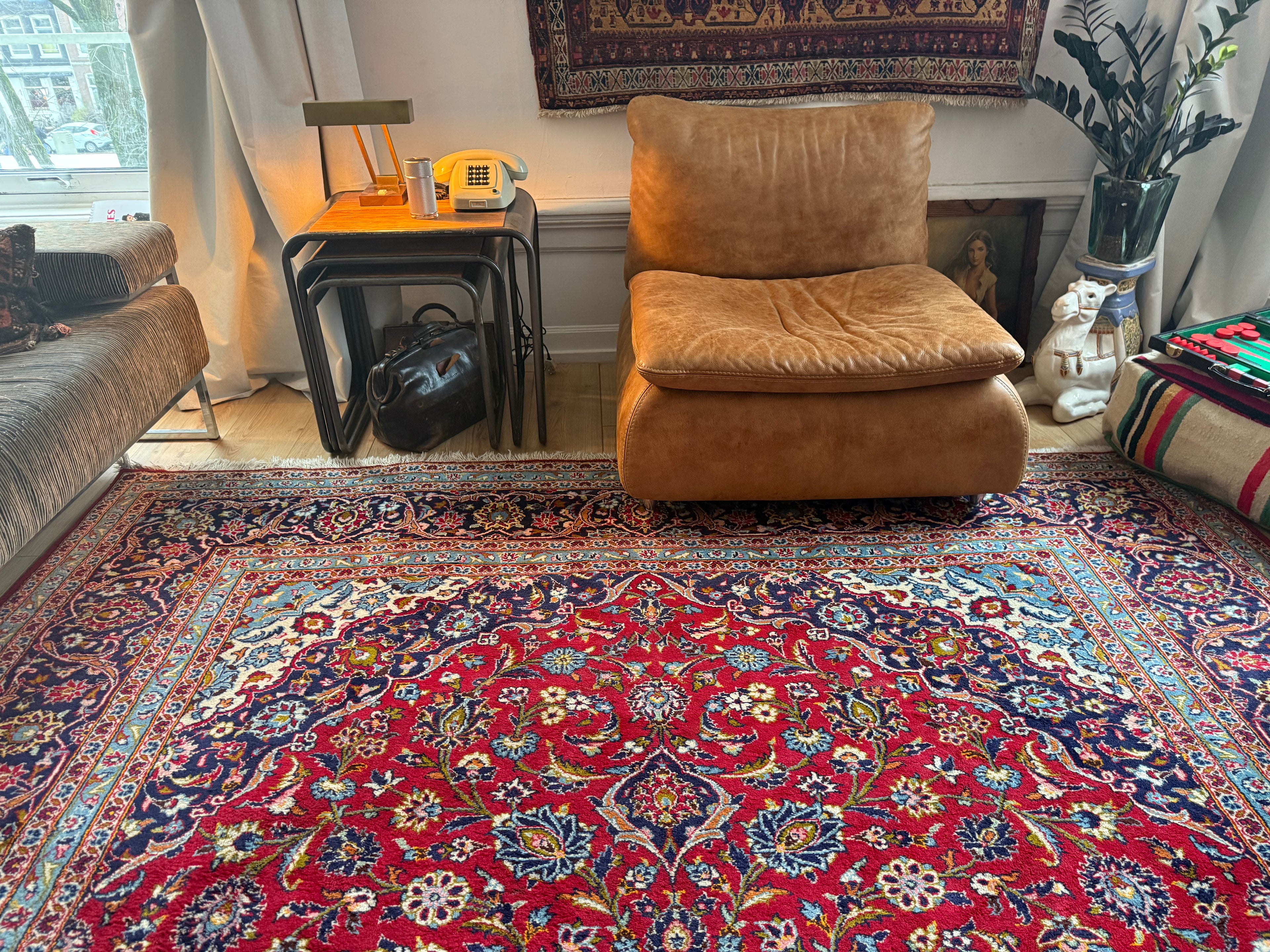 Monumentaal handgeknoopt vintage tapijt – 365 × 249 cm